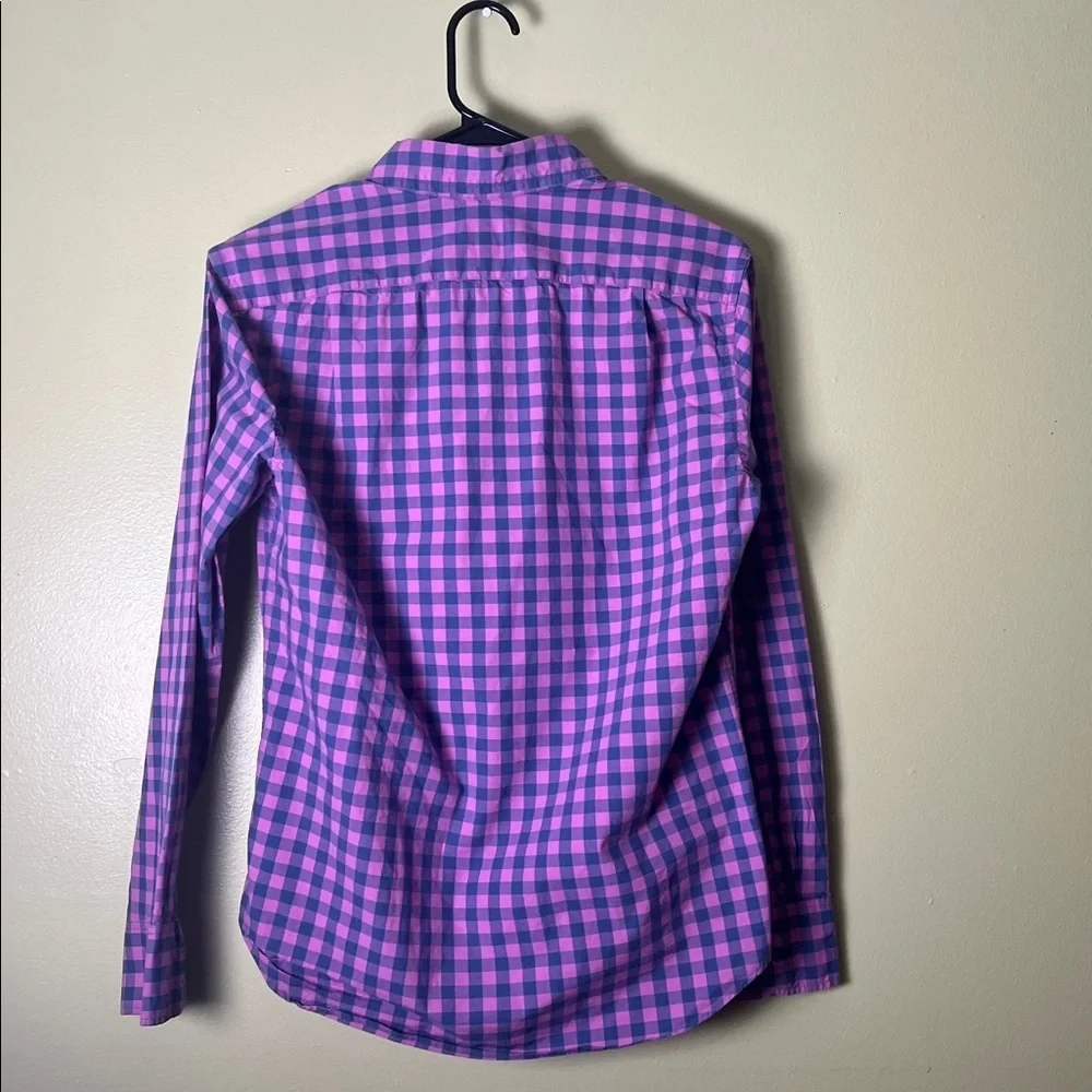 J. Crew Vibrant Pink and Blue Plaid Shirt